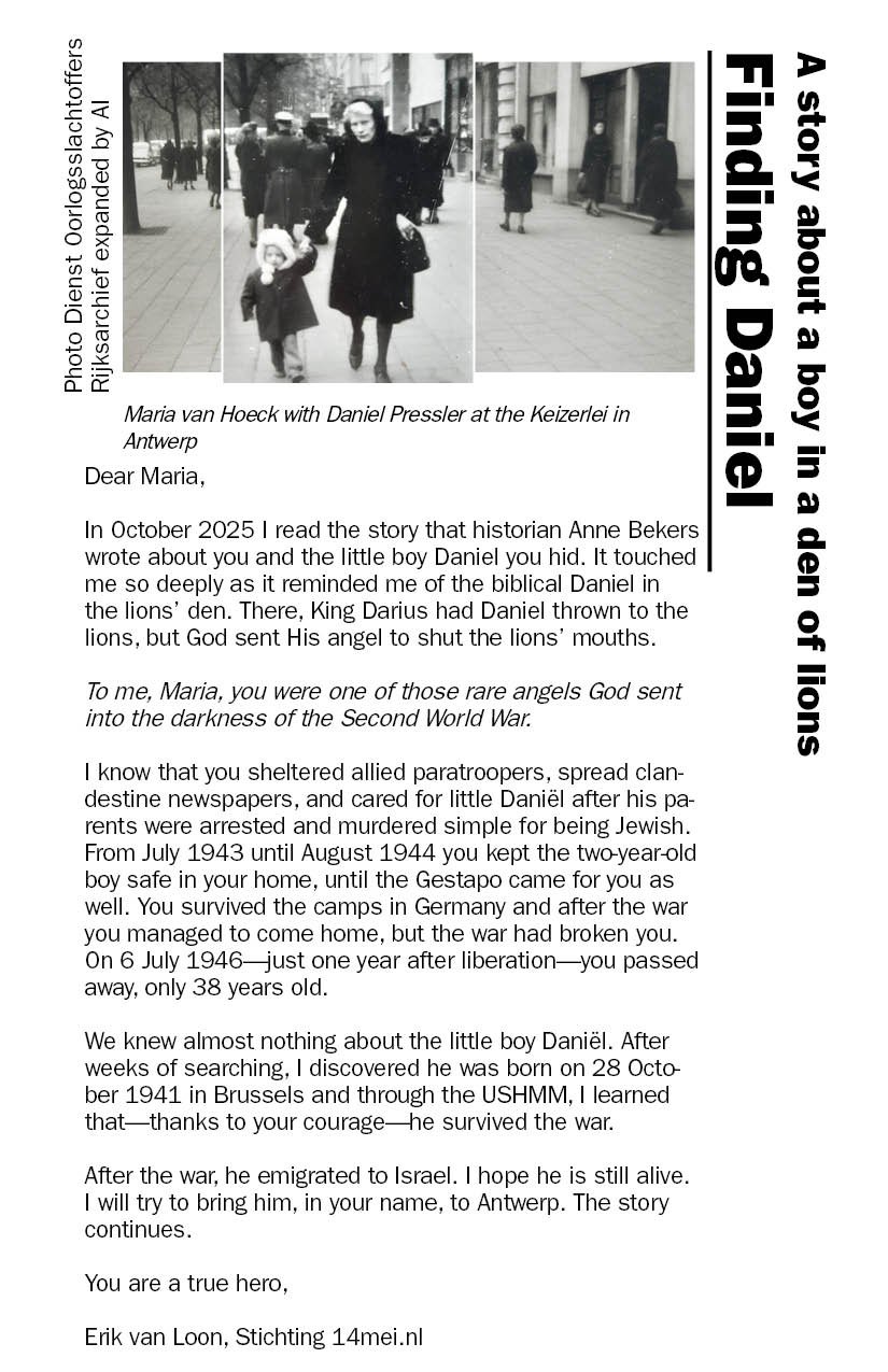 Brief aan Maria van Hoeck